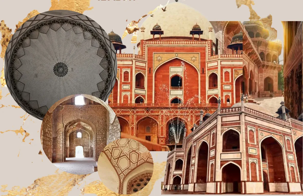Architectural inspiration collage of Humayun’s Tomb